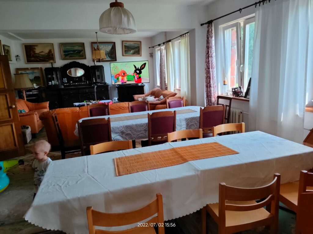 Agroturystyka w dworku w stylu myśliwskim, klimatyczny pensjonat - salon.